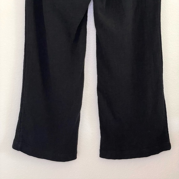 Hatch Shawna Maternity Pant Relaxed Flare Leg Gauze Cotton Pull On Black 3 Large - Picture 9 of 13